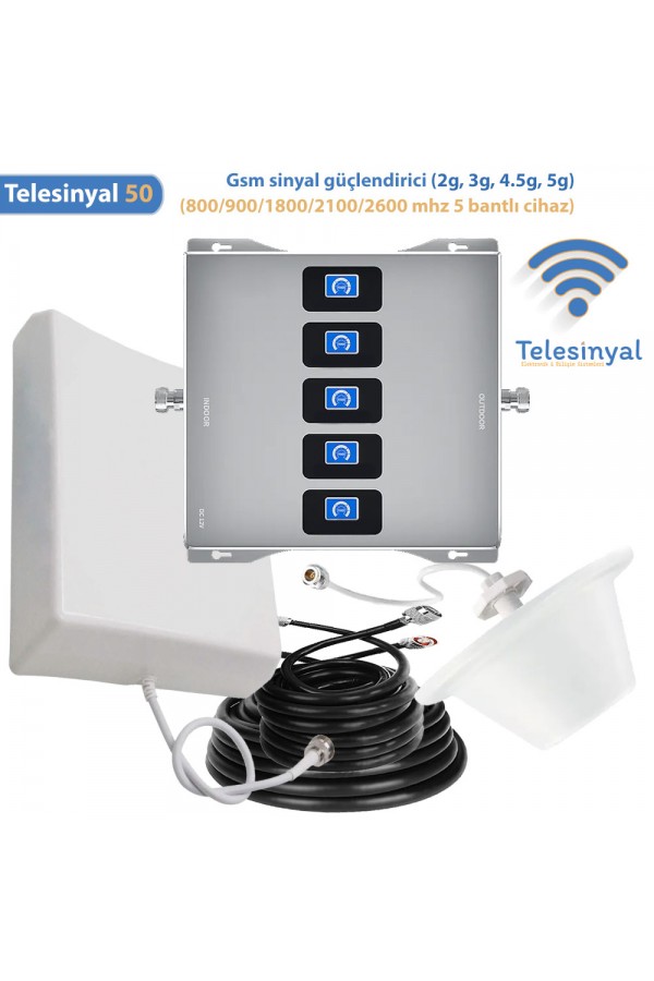 800 - 900 - 1800 - 2100 - 2600 MHz Beş Bant Sinyal Güçlendirici