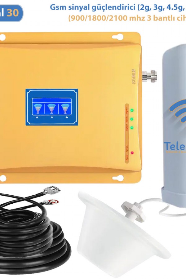 3 Bant (900 / 1800 / 2100 MHz) GSM Sinyal Güçlendirici